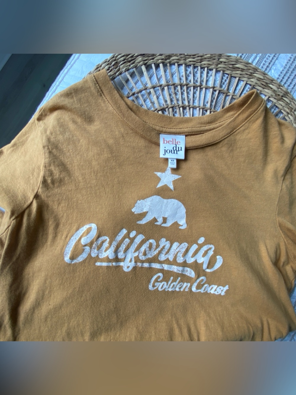 Belle Du Jour Mustard Yellow 'California Golden Coast' Graphic Tee